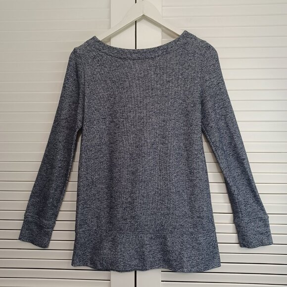 LOFT Top French Terry Pullover Shoulder Zipper Detail Womens Medium - Picture 7 of 8